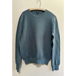 J CREW Mens Medium Blue Gray Pullover CrewNeck Cotton Sweater Classic Preppy EUC